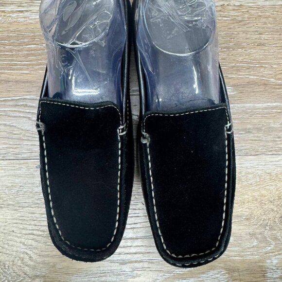 Banana Republic Black Suede Driving Moc Toe Loafers Men's Size 6 - Picture 2 of 6